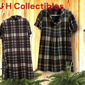 JH COLLECTIBLES DRESS W FRONT COWL NECK AND SHORT SLEEVES FIT AND FLARE XL LINED